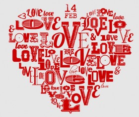 Wordart heart Photoshop Brushes