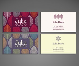 lines leaves business cards vector