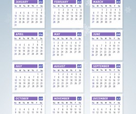 2016 calendar with winter landscape vector 04