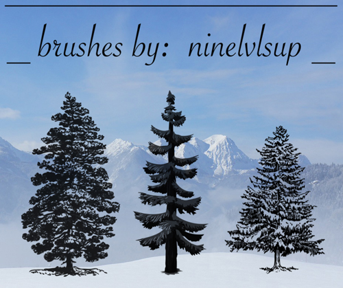 3 Kind tree Photoshop Brushes