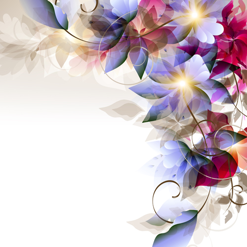 Abstract floral foliage vector background 01