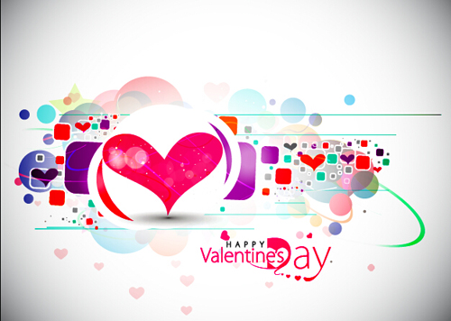 Abstract valentines day design vectors 05