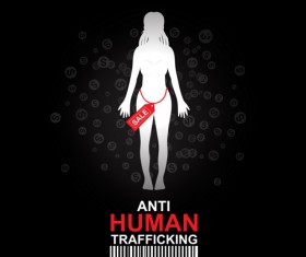 Anti human trafficking public service advertising templates vector 01