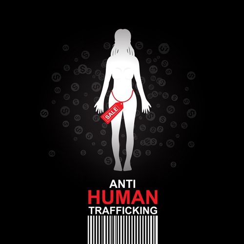 Anti human trafficking public service advertising templates vector 01
