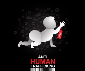 Anti human trafficking public service advertising templates vector 03