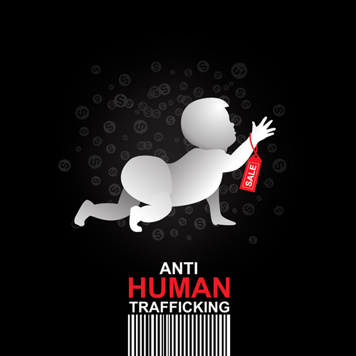 Anti human trafficking public service advertising templates vector 03