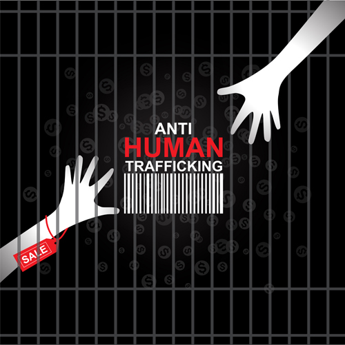 Anti human trafficking public service advertising templates vector 05