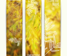 Autumn elements with blurs banner vector 01