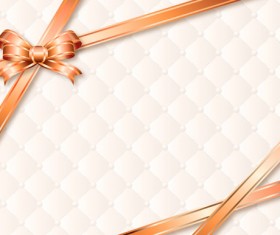 Beautiful bow gift cards vector material 04