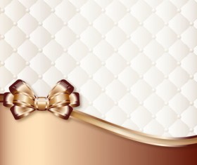 Beautiful bow gift cards vector material 05