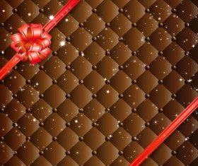 Beautiful bow gift cards vector material 07