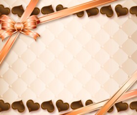 Beautiful bow gift cards vector material 08