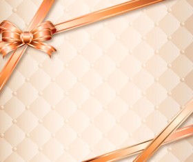 Beautiful bow gift cards vector material 09