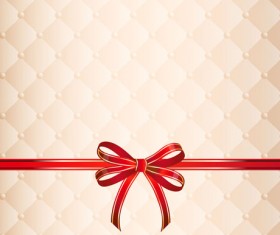 Beautiful bow gift cards vector material 10