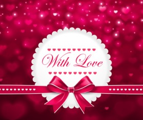 Beautiful bow with blurs valentines day card vector