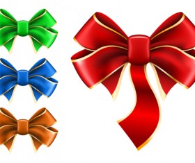 Beautiful colored bow vectors set 01 free download