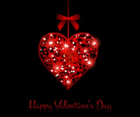 Beautiful heart  valentines day ornaments vectors