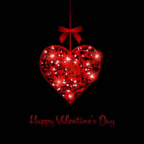 Beautiful heart  valentines day ornaments vectors