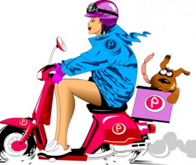 Best pizza delivery cartoon styles vector 03