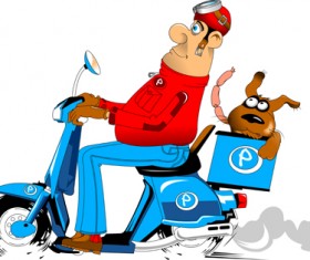 Best pizza delivery cartoon styles vector 04