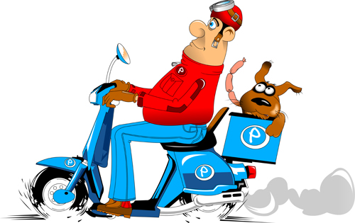 Best pizza delivery cartoon styles vector 04