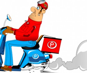 Best pizza delivery cartoon styles vector 06