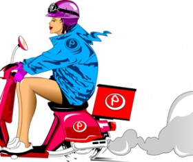 Best pizza delivery cartoon styles vector 07