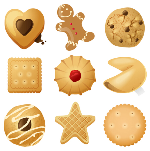 Biscuit food design vectors 02