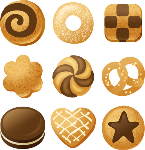 Biscuit food design vectors 03