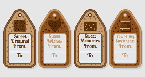 Biscuit tags design vectors