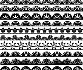 Black lace border seamless vector 01