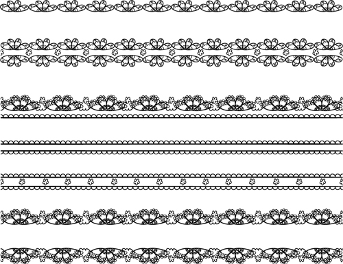 Black lace border seamless vector 03 free download