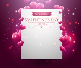 Blank paper with heart Valentines day card vector