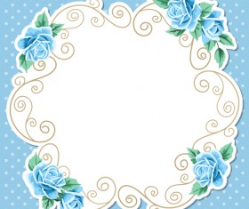 Blue flower with vintage card vector