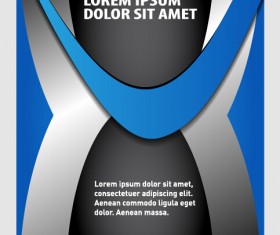 Blue styles brochure or flyer cover template vector 04