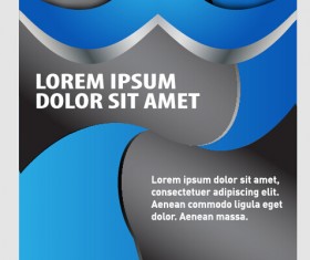 Blue styles brochure or flyer cover template vector 06