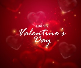 Blurs valentines day red background vector
