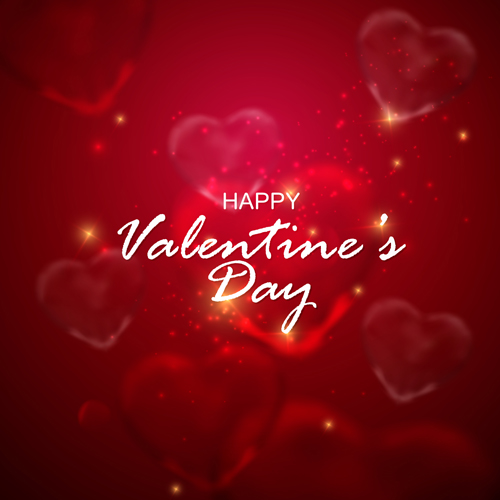 Blurs valentines day red background vector
