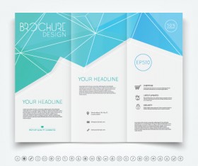Brochure tri-fold cover template vectors design 01