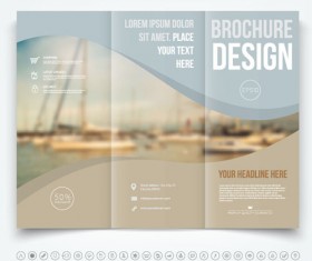 Brochure tri-fold cover template vectors design 04