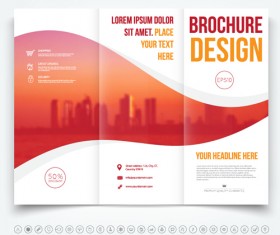 Brochure tri-fold cover template vectors design 05