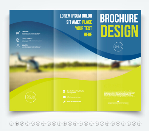 Brochure tri-fold cover template vectors design 08
