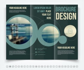 Brochure tri-fold cover template vectors design 09