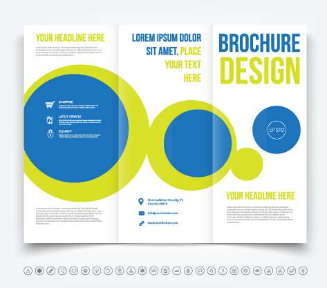 Brochure tri-fold cover template vectors design 10