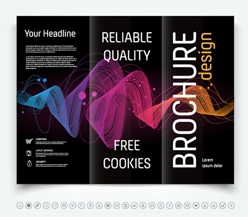 Brochure tri-fold cover template vectors design 12