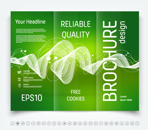 Brochure tri-fold cover template vectors design 13