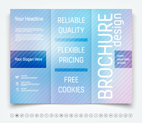 Brochure tri-fold cover template vectors design 14