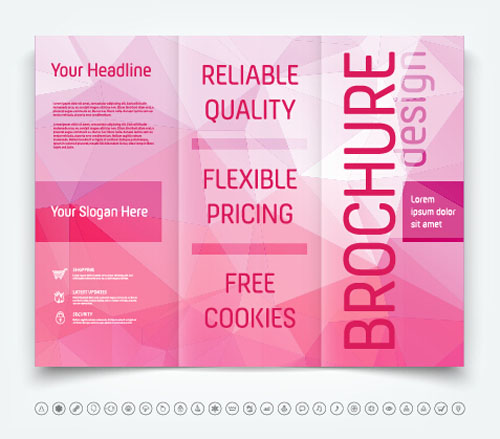 Brochure tri-fold cover template vectors design 15