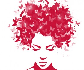 Butterflies and girl fashion photoshop brushes