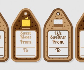 Cake tags design vectors